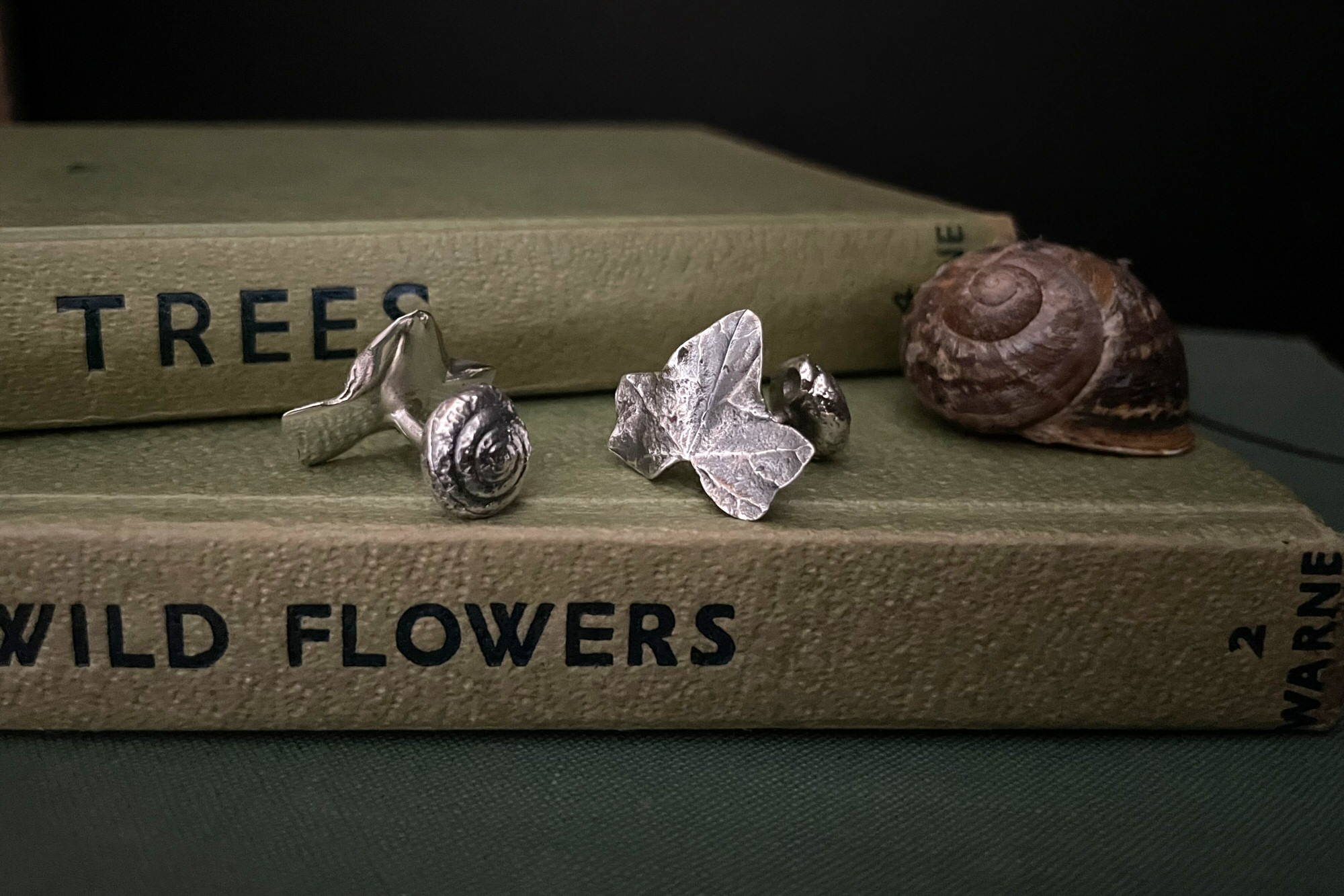 Ivy and Garden Snail Cufflinks